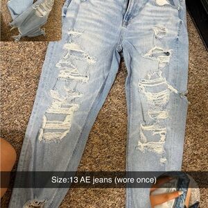 American Eagle Outfitters Light Blue Ripped Skinny Jeans
